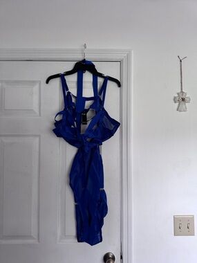 Royal Blue Strappy Cutout Bodysuit lingerie